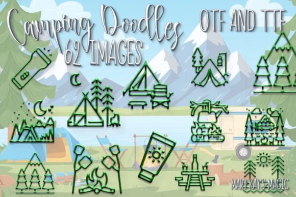 Camping Doodles: A Playful Font for Branding